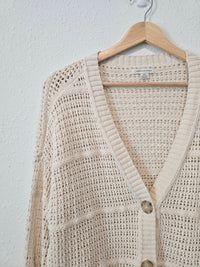 Neutral Textured Knit Sweater (L)