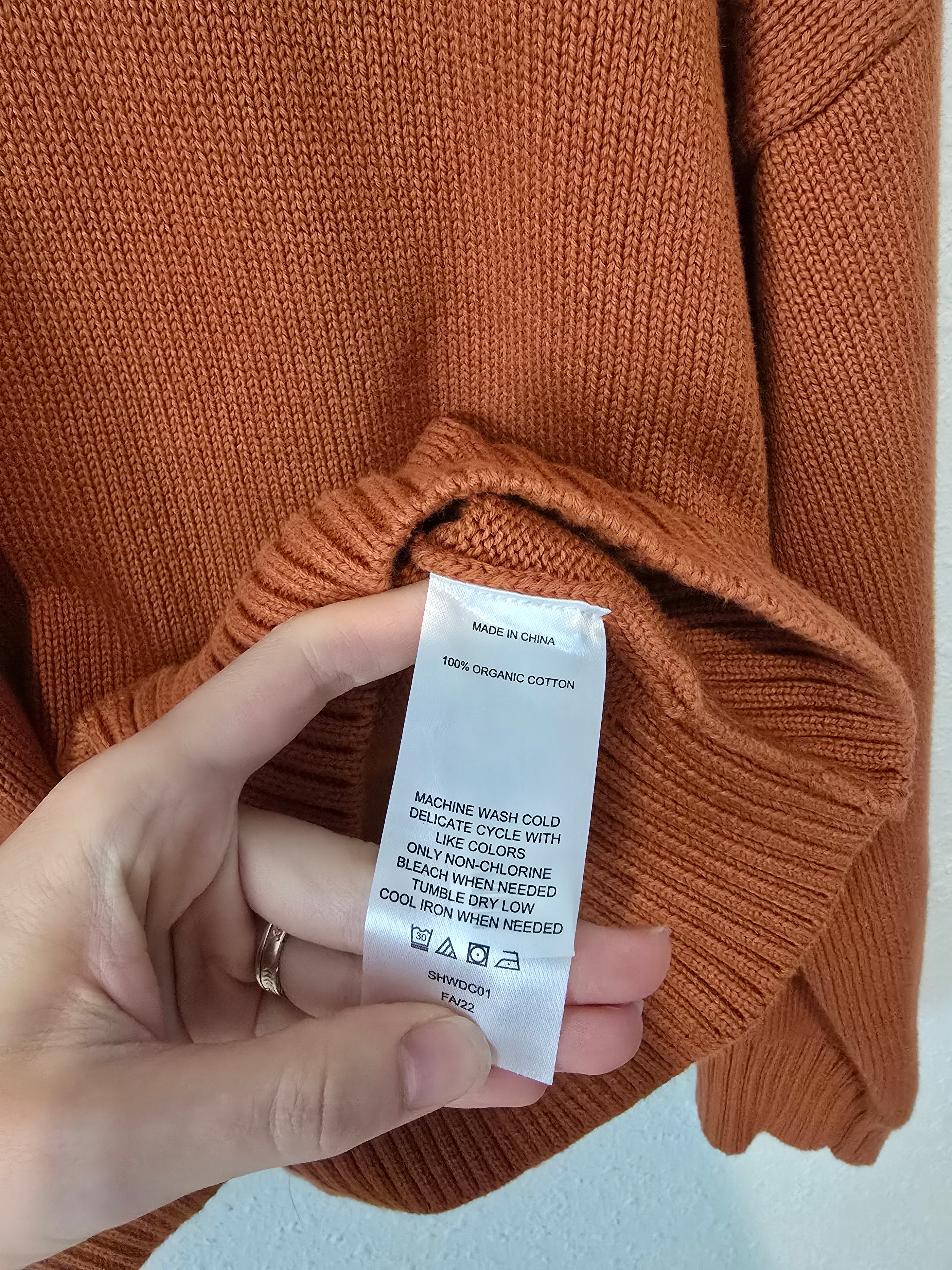 Quince Rust Organic Cotton Sweater (M)