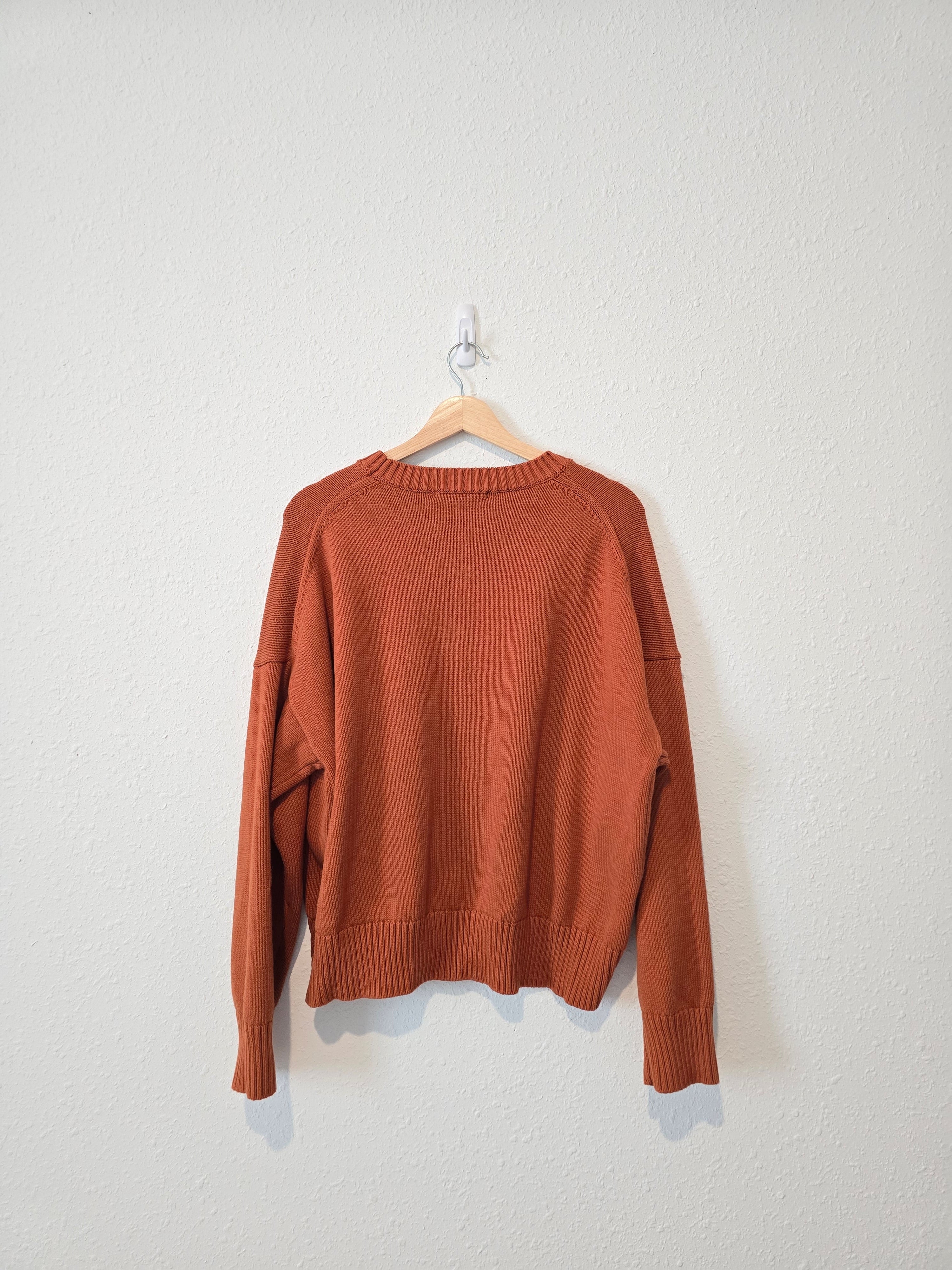 Quince Rust Organic Cotton Sweater (M)