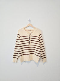 Striped Henley Sweater (S)