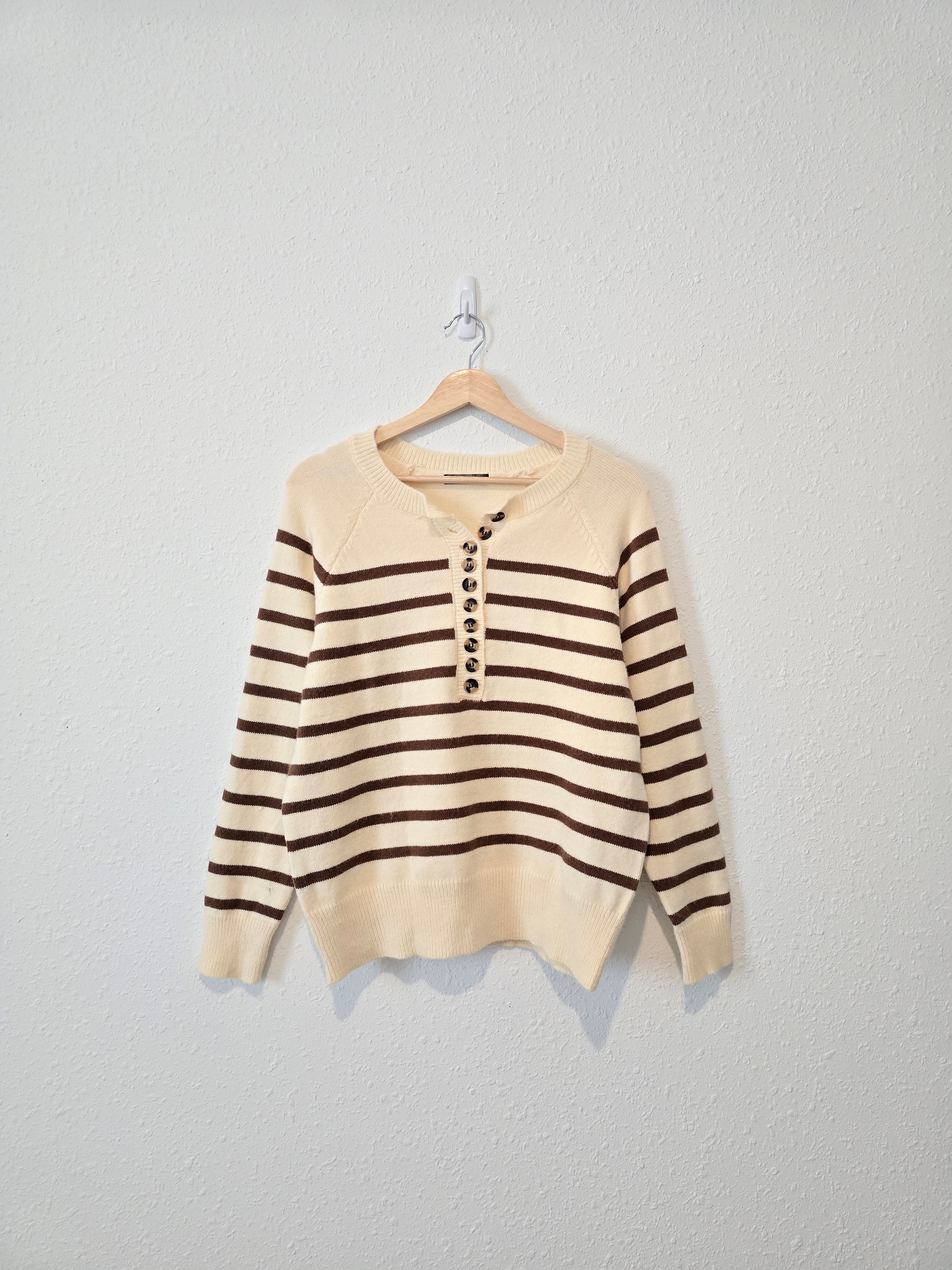 Striped Henley Sweater (S)