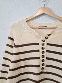 Striped Henley Sweater (S)