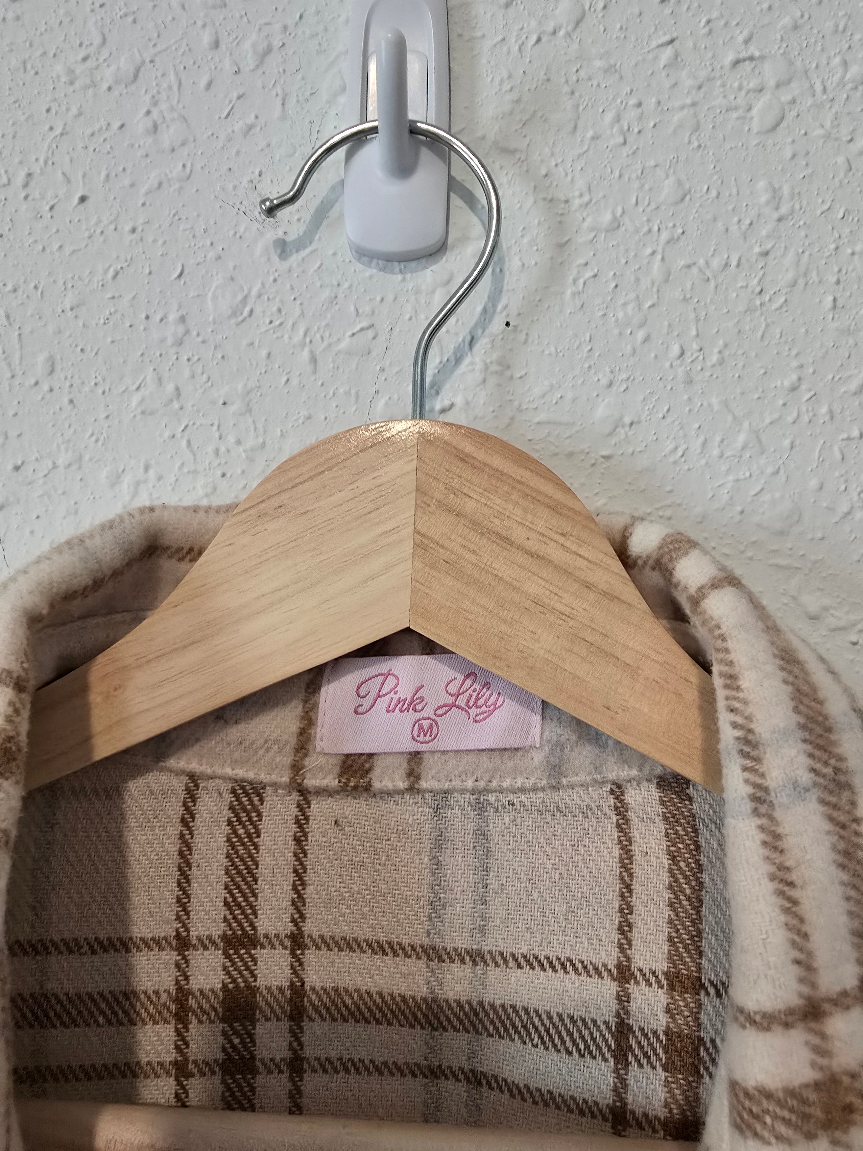 Pink Lily Oversized Plaid Shacket (M)