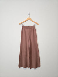 Brown Wide Leg Knit Pants (XS)