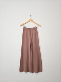 Brown Wide Leg Knit Pants (XS)