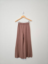 Brown Wide Leg Knit Pants (XS)