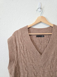 Oversized Knit Sweater Vest (S)