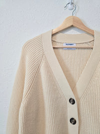 Cream Cozy Cardigan Sweater (M)