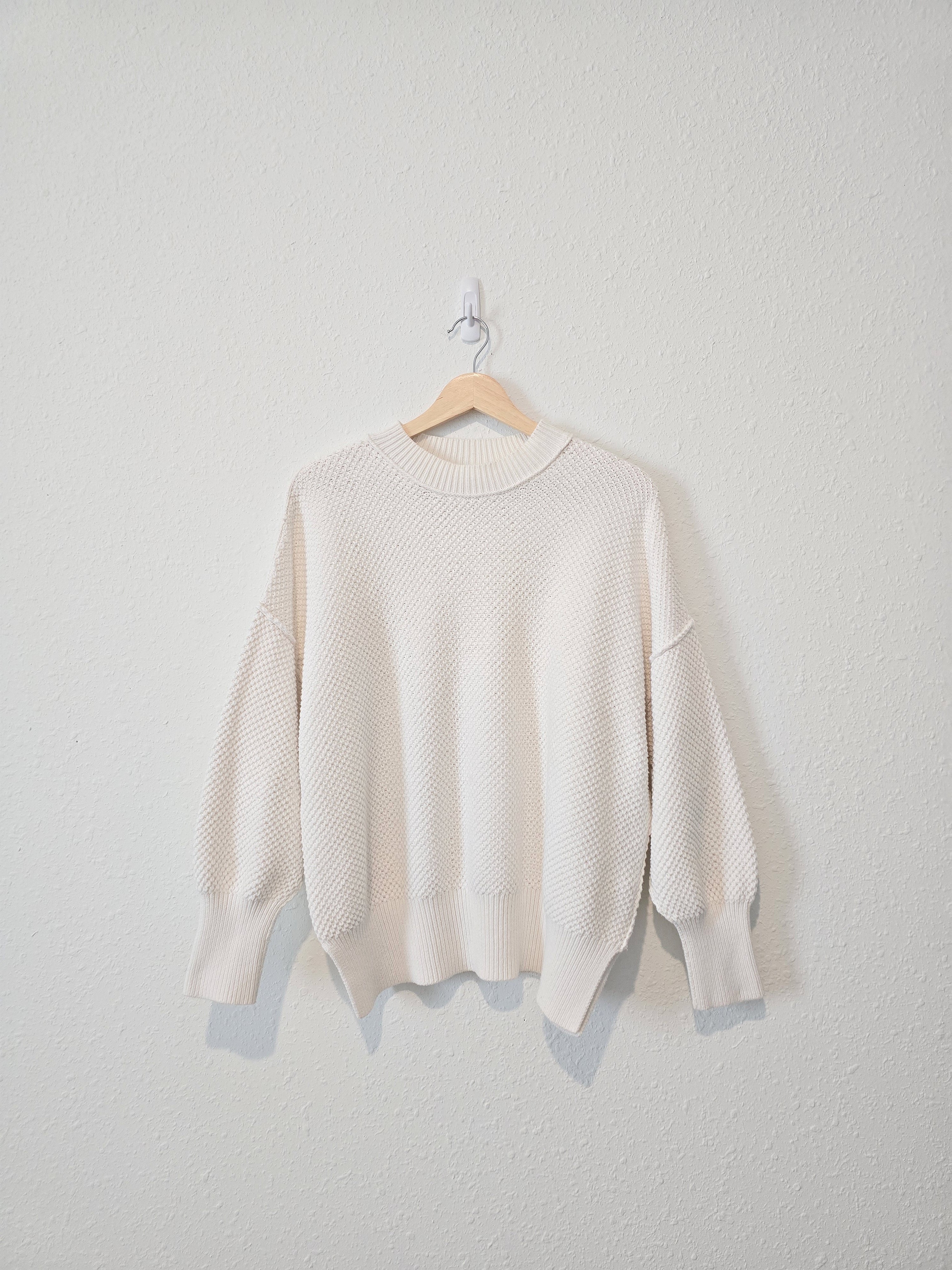 Abercrombie White Textured Sweater (L)