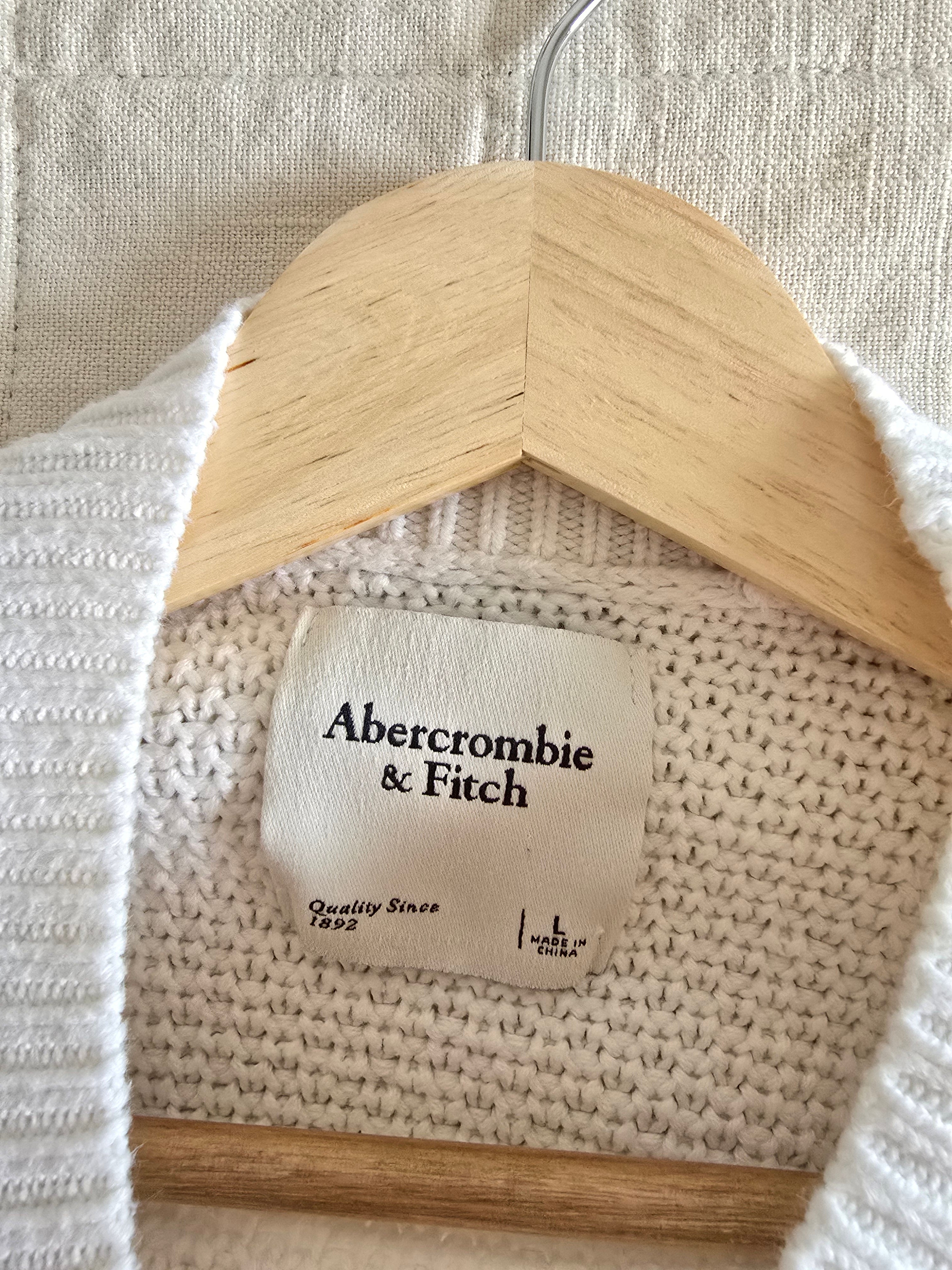 Abercrombie White Textured Sweater (L)