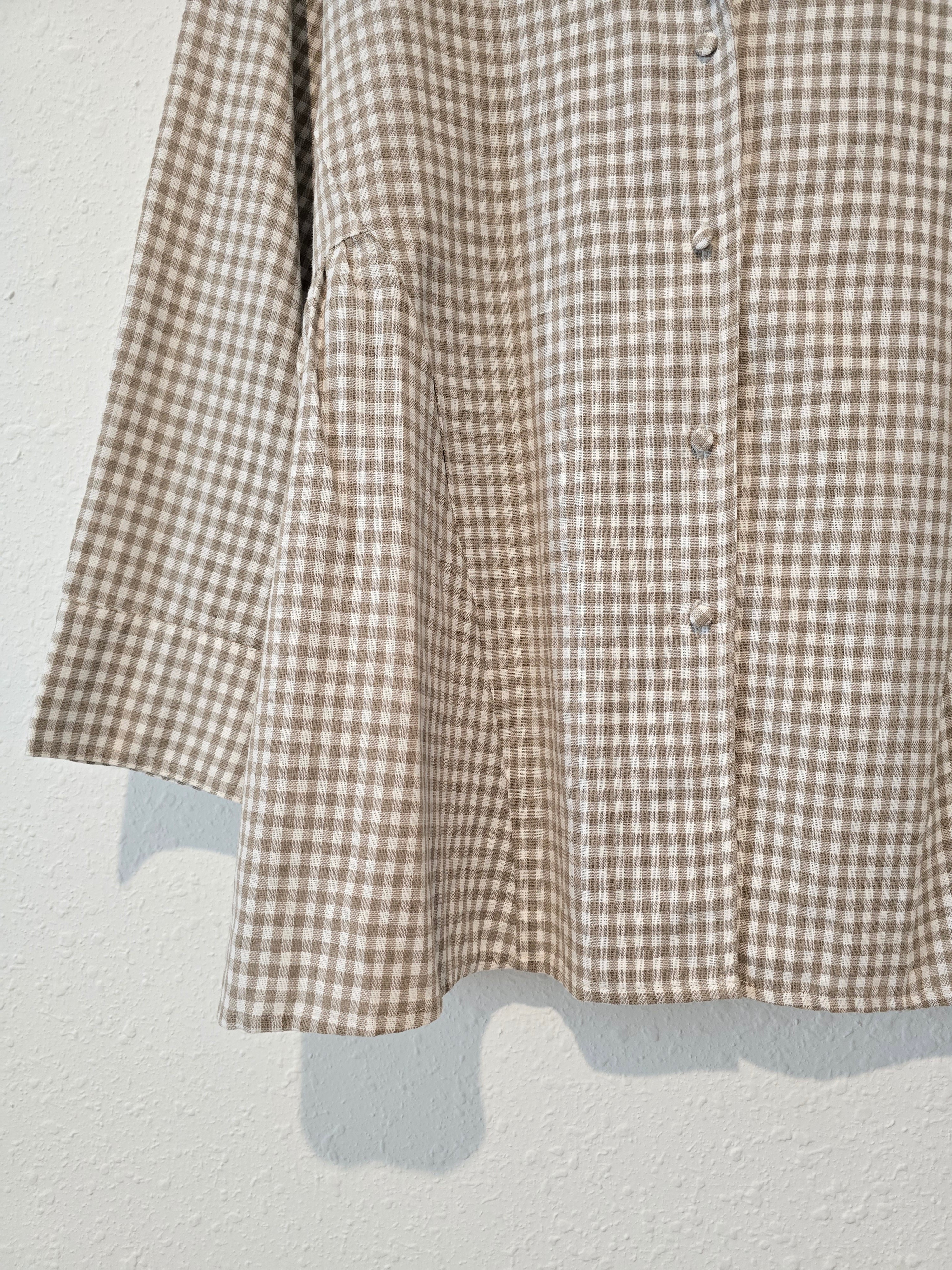 Gingham Cotton Linen Top (M)