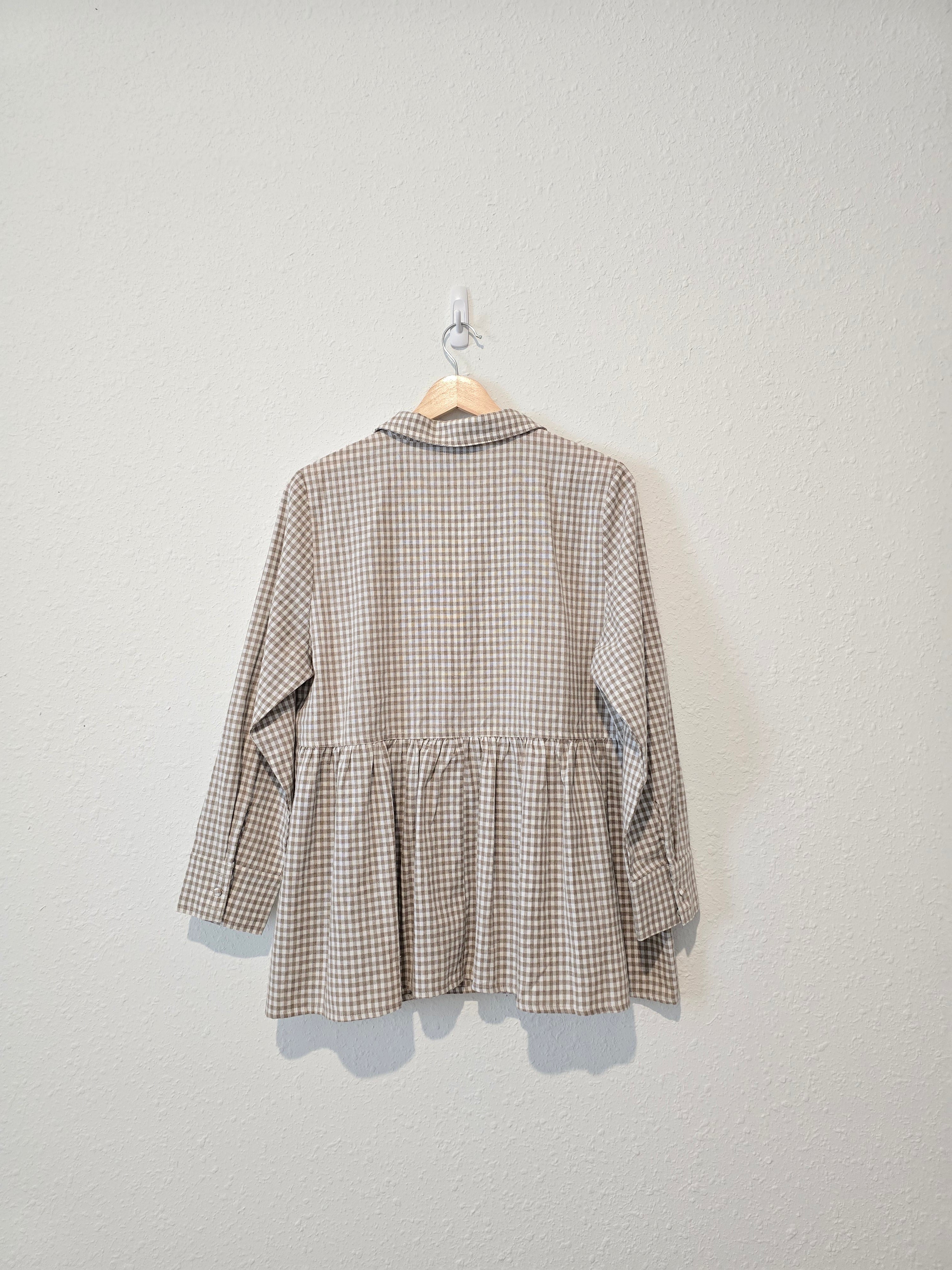 Gingham Cotton Linen Top (M)