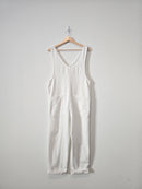 NEW White Relaxed Denim Jumpsuit (S)