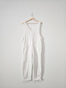 NEW White Relaxed Denim Jumpsuit (S)