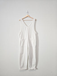 NEW White Relaxed Denim Jumpsuit (S)