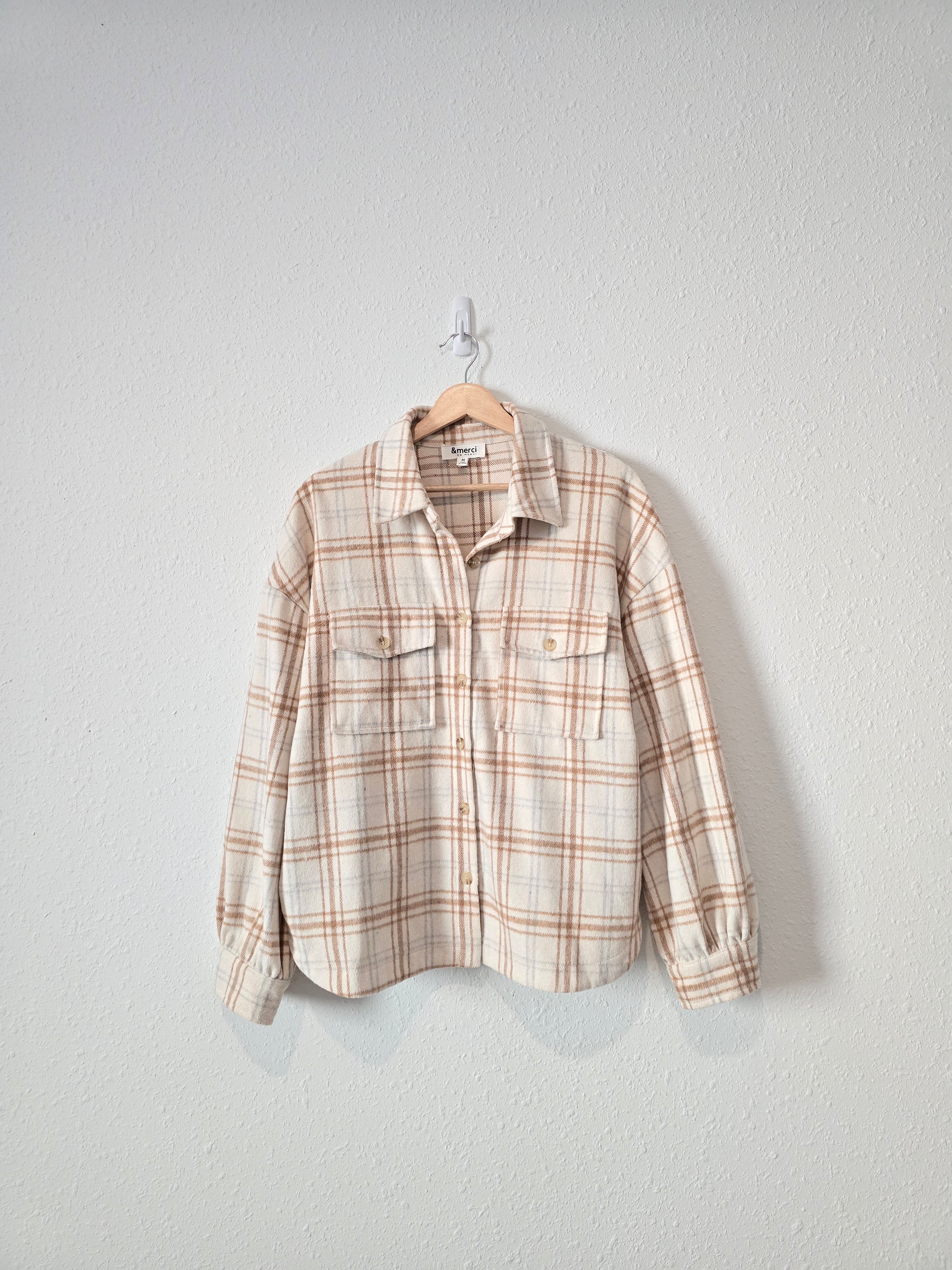 Plaid Button Up Shacket (M)