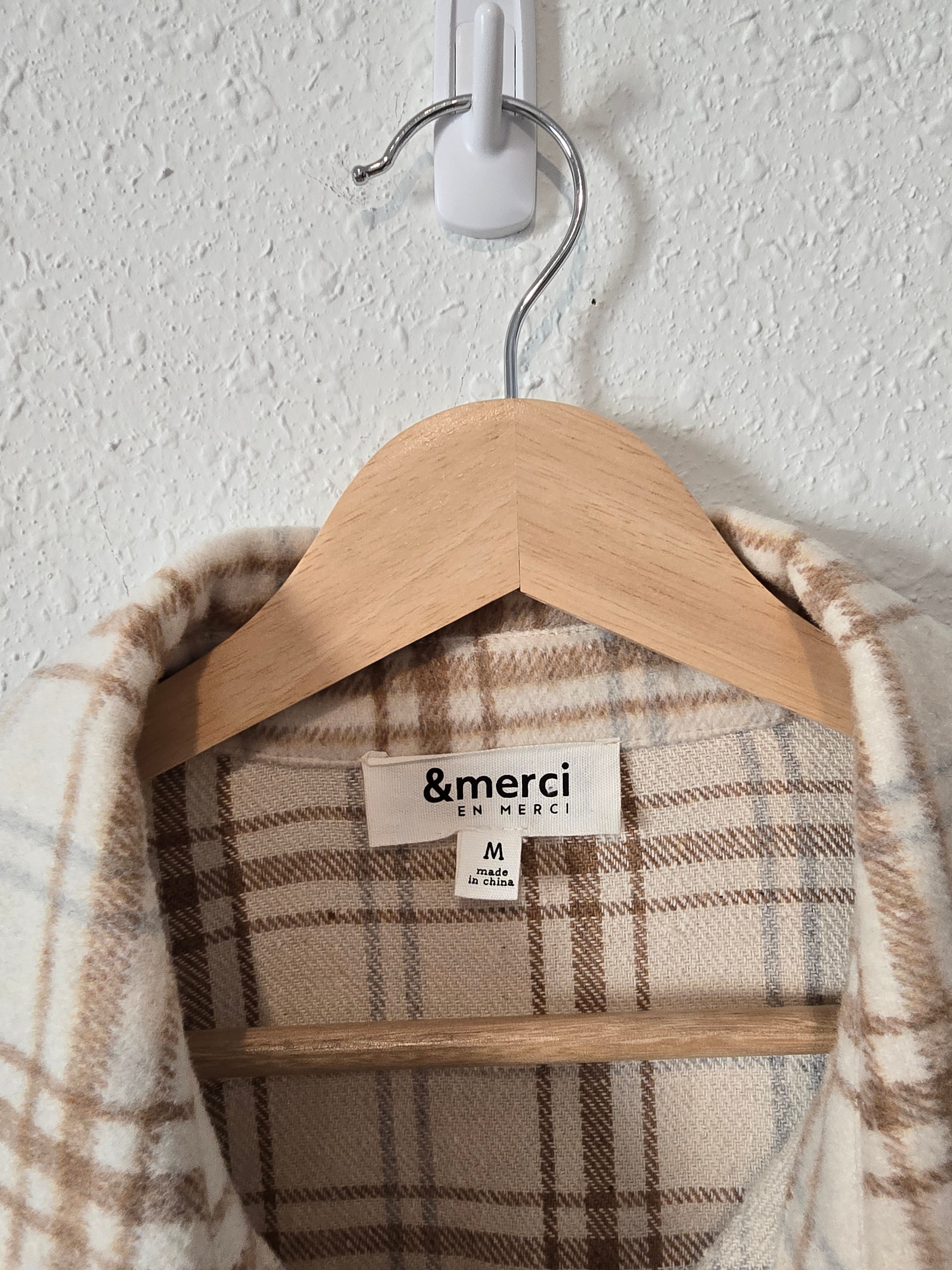 Plaid Button Up Shacket (M)