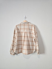 Plaid Button Up Shacket (M)