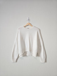Quince White Cotton Sweater (S)