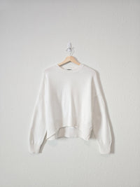 Quince White Cotton Sweater (S)