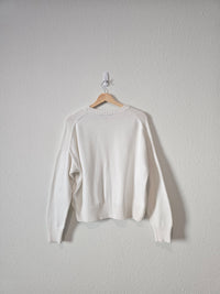 Quince White Cotton Sweater (S)