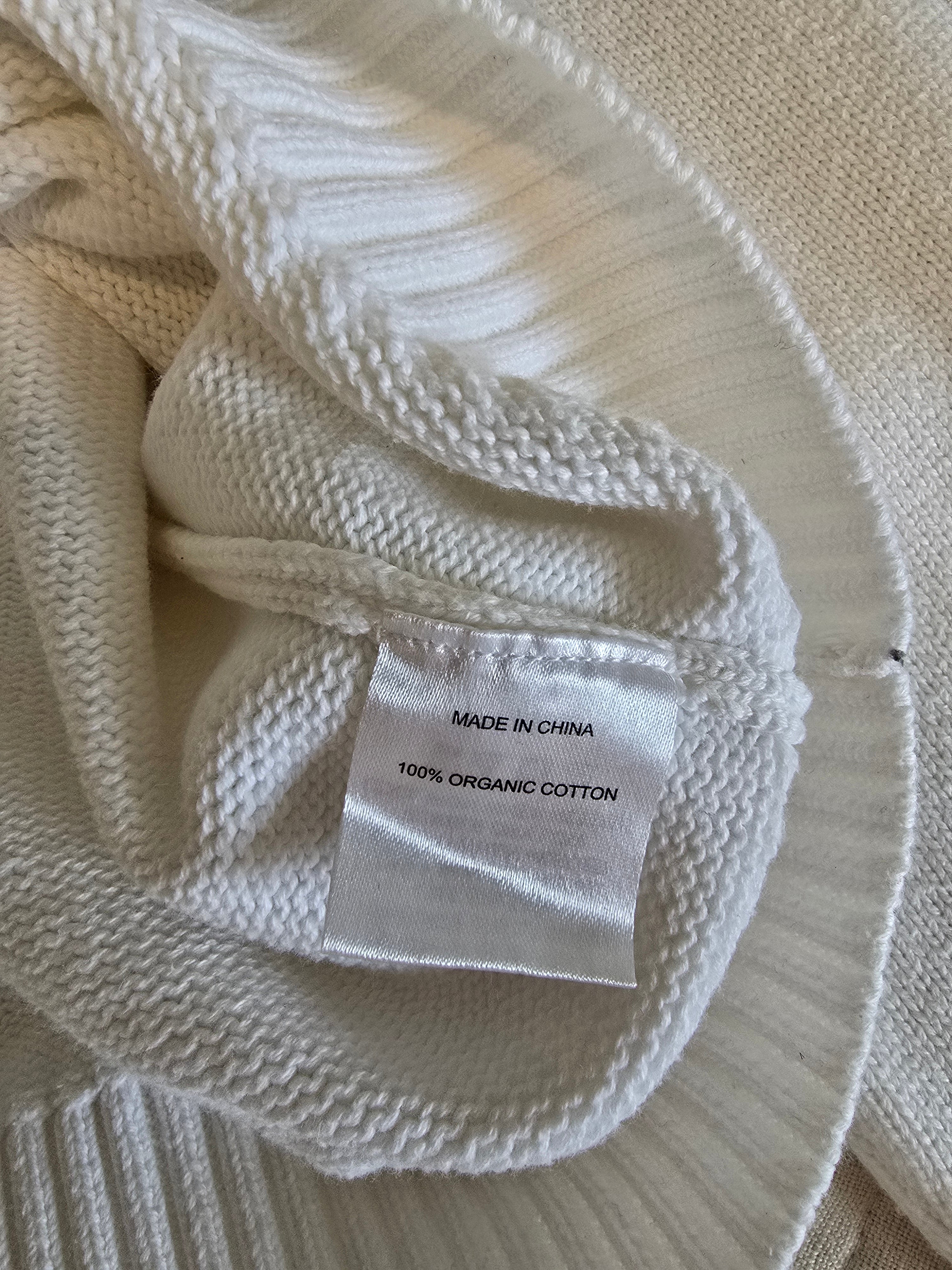 Quince White Cotton Sweater (S)
