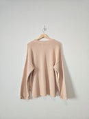 Pink Lily Waffle Henley Sweater (L)
