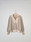 Striped Quarter Zip Pullover (S)