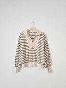 Striped Quarter Zip Pullover (S)