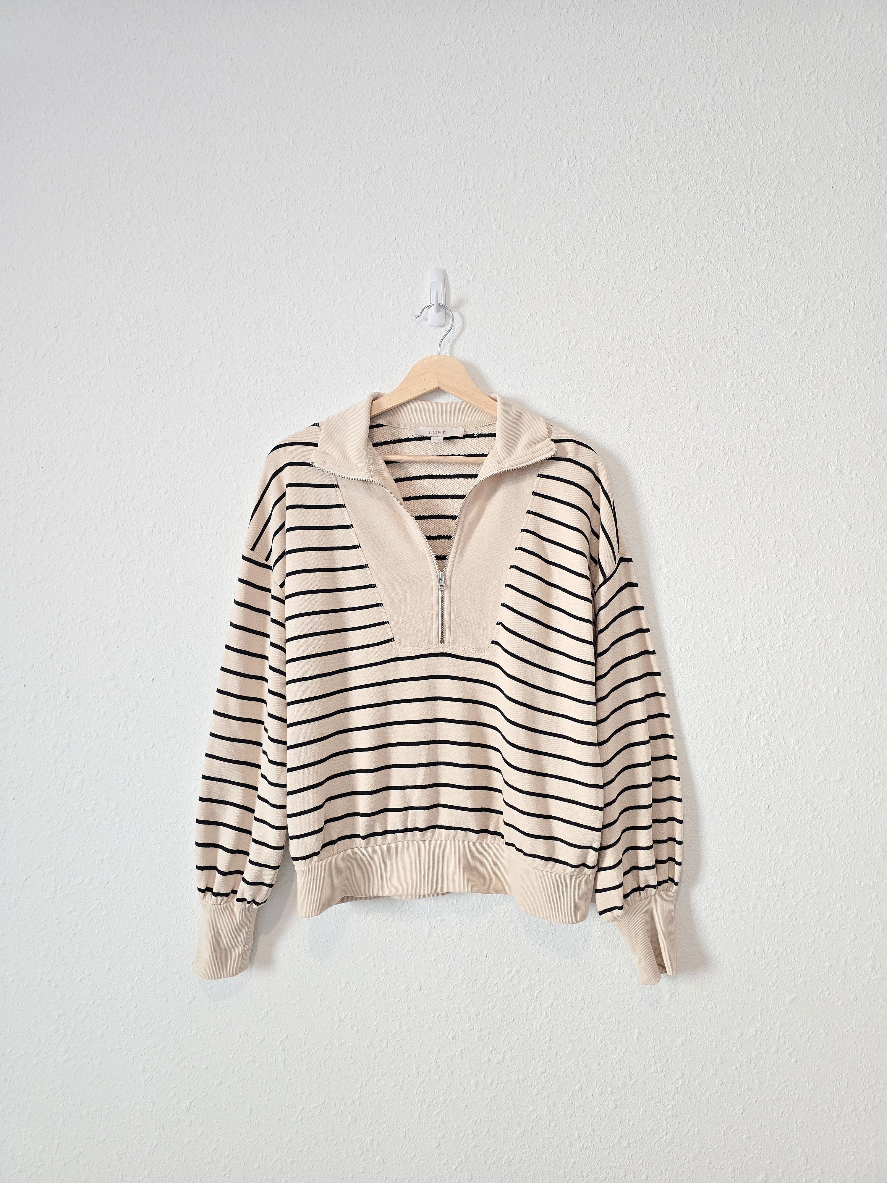 Striped Quarter Zip Pullover (S)