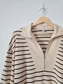 Striped Quarter Zip Pullover (S)