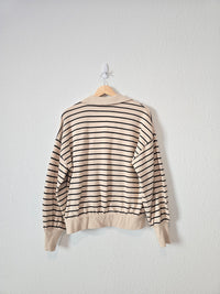 Striped Quarter Zip Pullover (S)