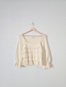 Gilli Cream Ruffle Knit Top (M)