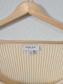 Gilli Cream Ruffle Knit Top (M)