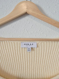Gilli Cream Ruffle Knit Top (M)