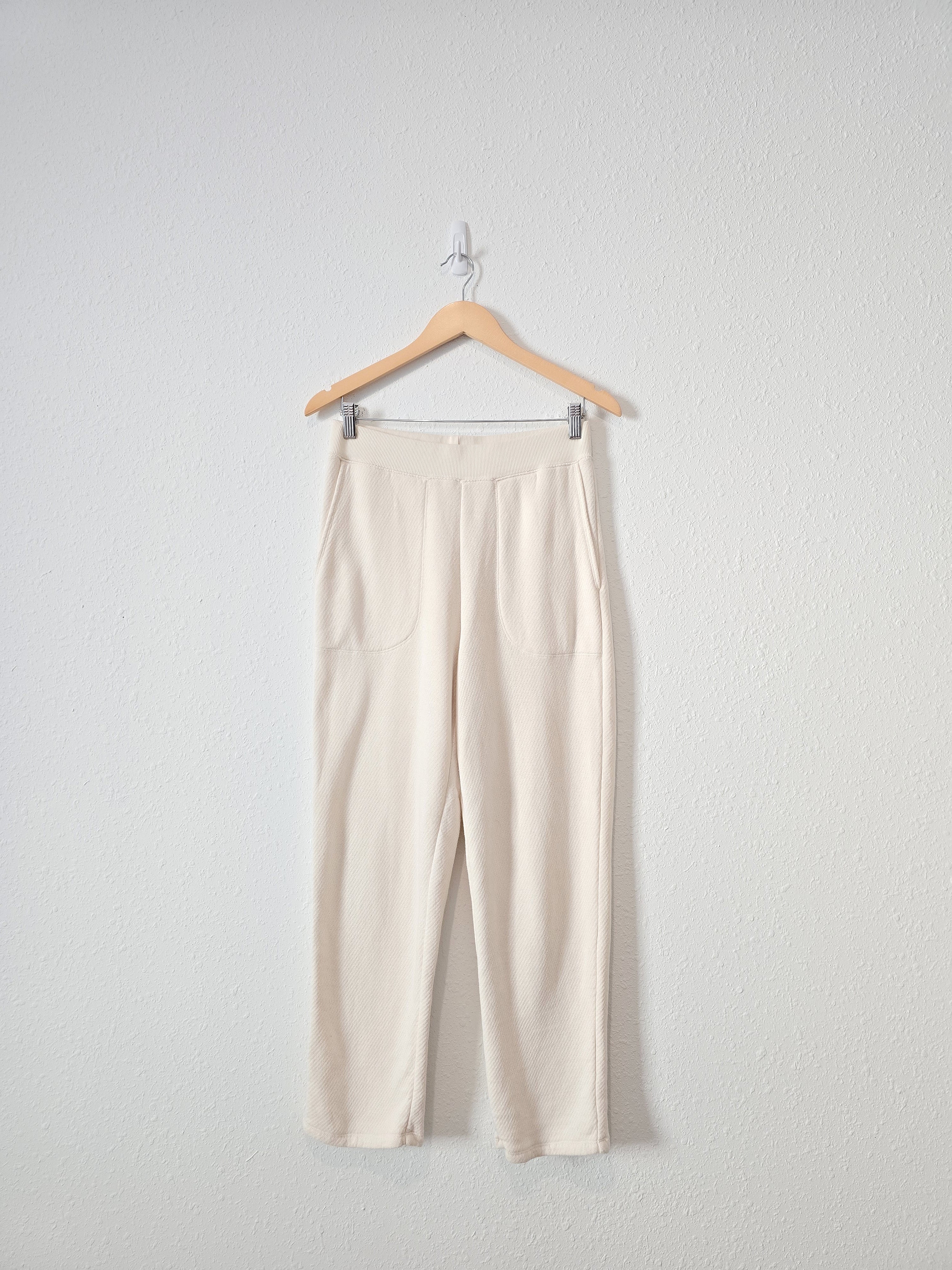 Madewell Cream Fleece Joggers (S)