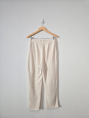 Madewell Cream Fleece Joggers (S)