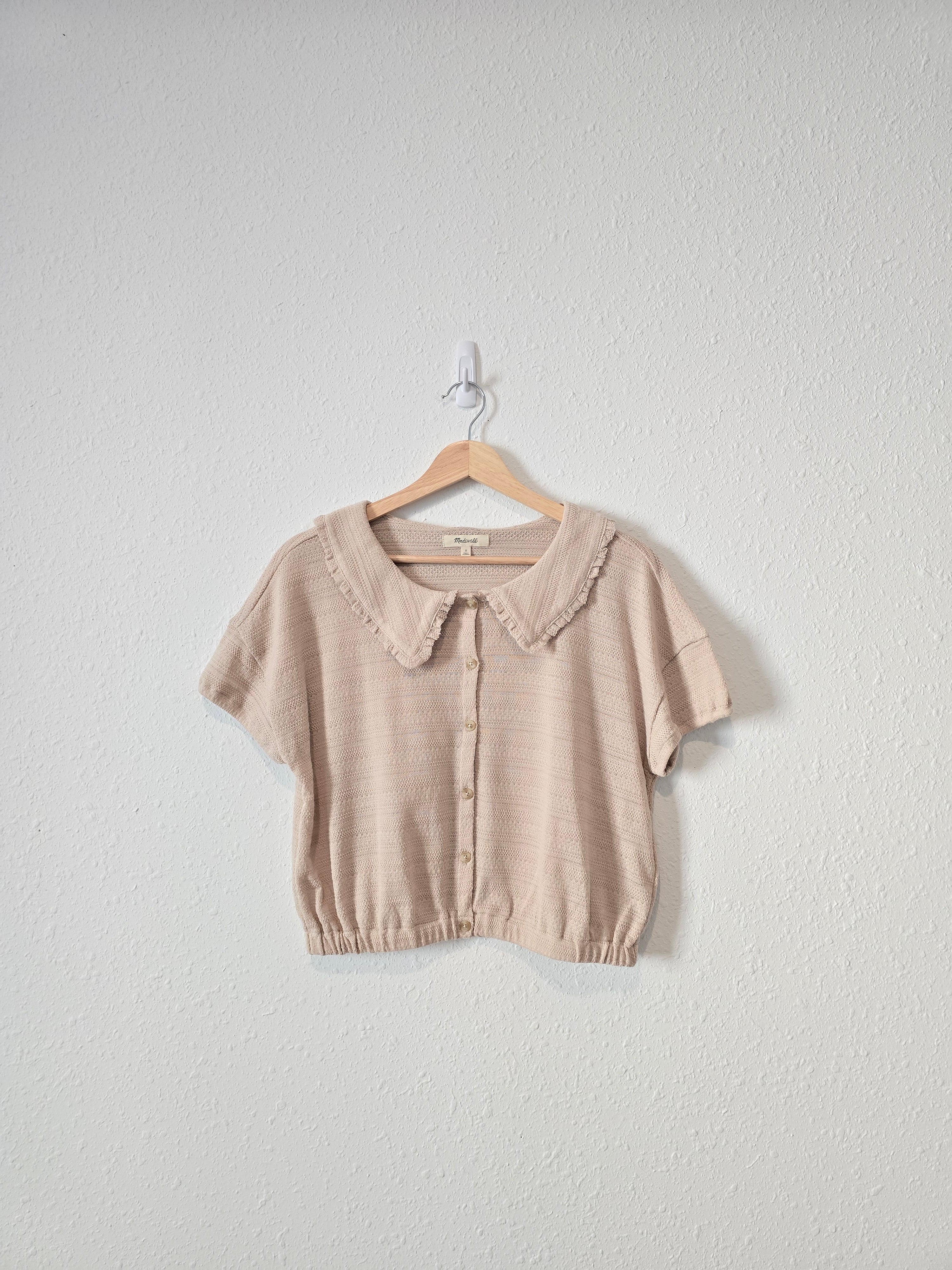 Madewell Crop Collared Blouse (S)