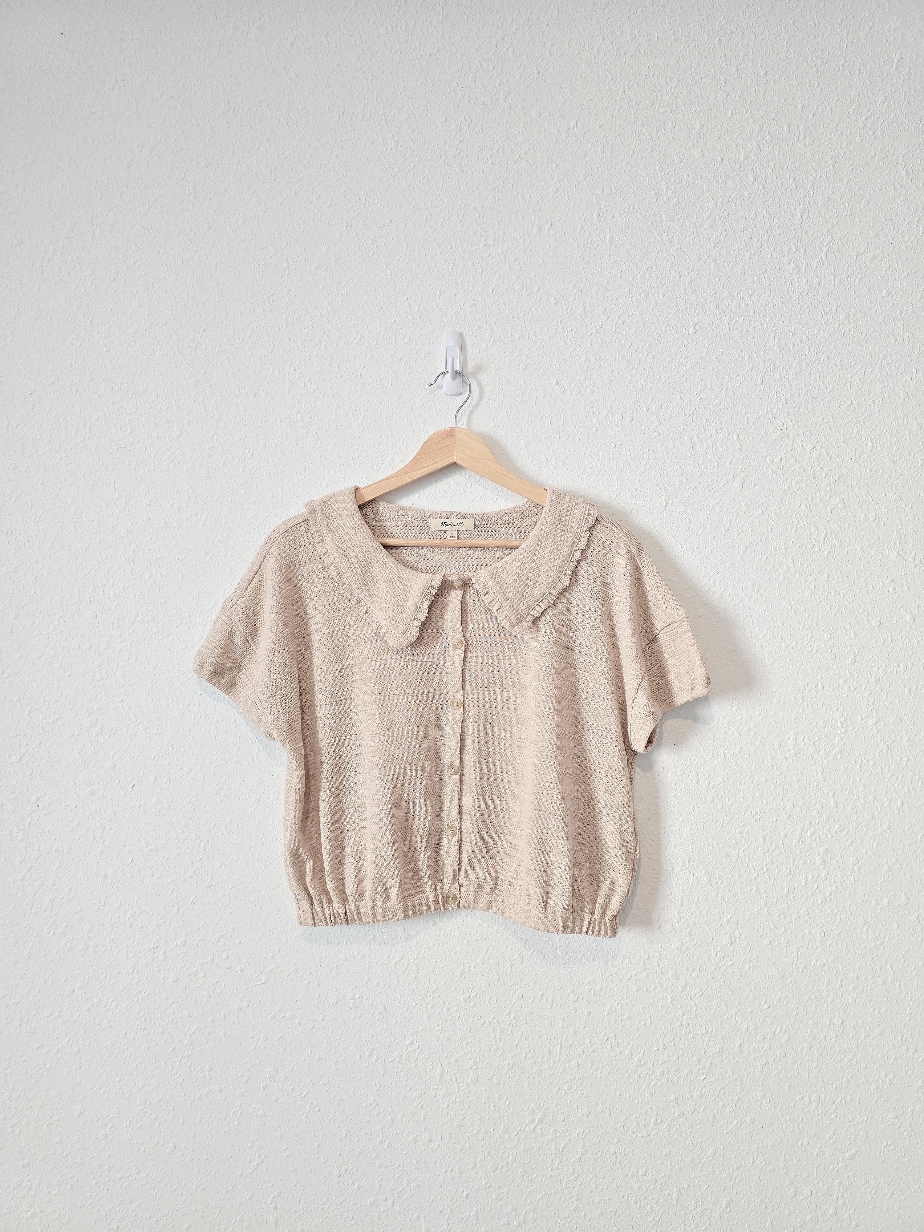 Madewell Crop Collared Blouse (S)