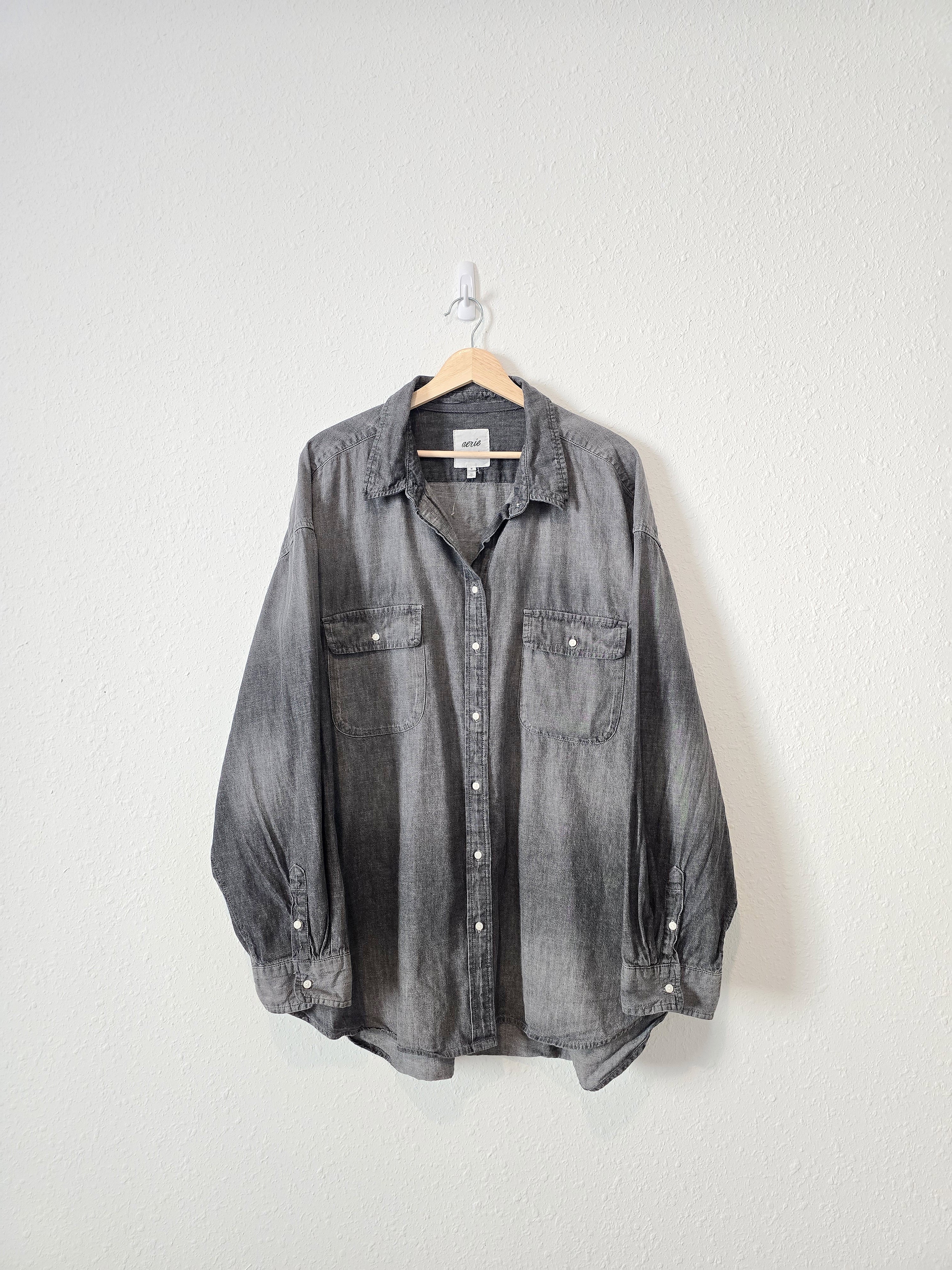 Aerie Cotton Button Up Shirt (XL)