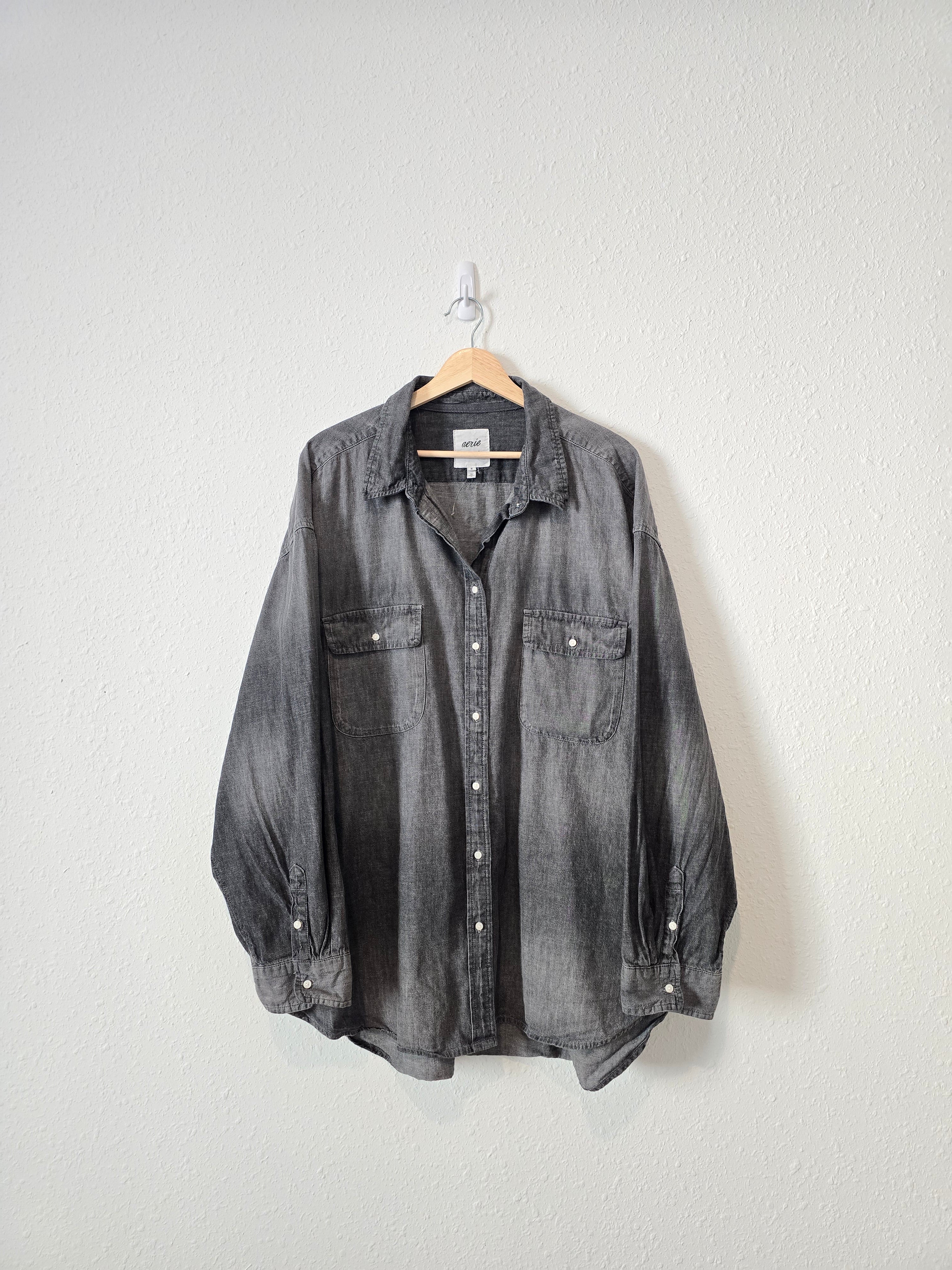 Aerie Cotton Button Up Shirt (XL)