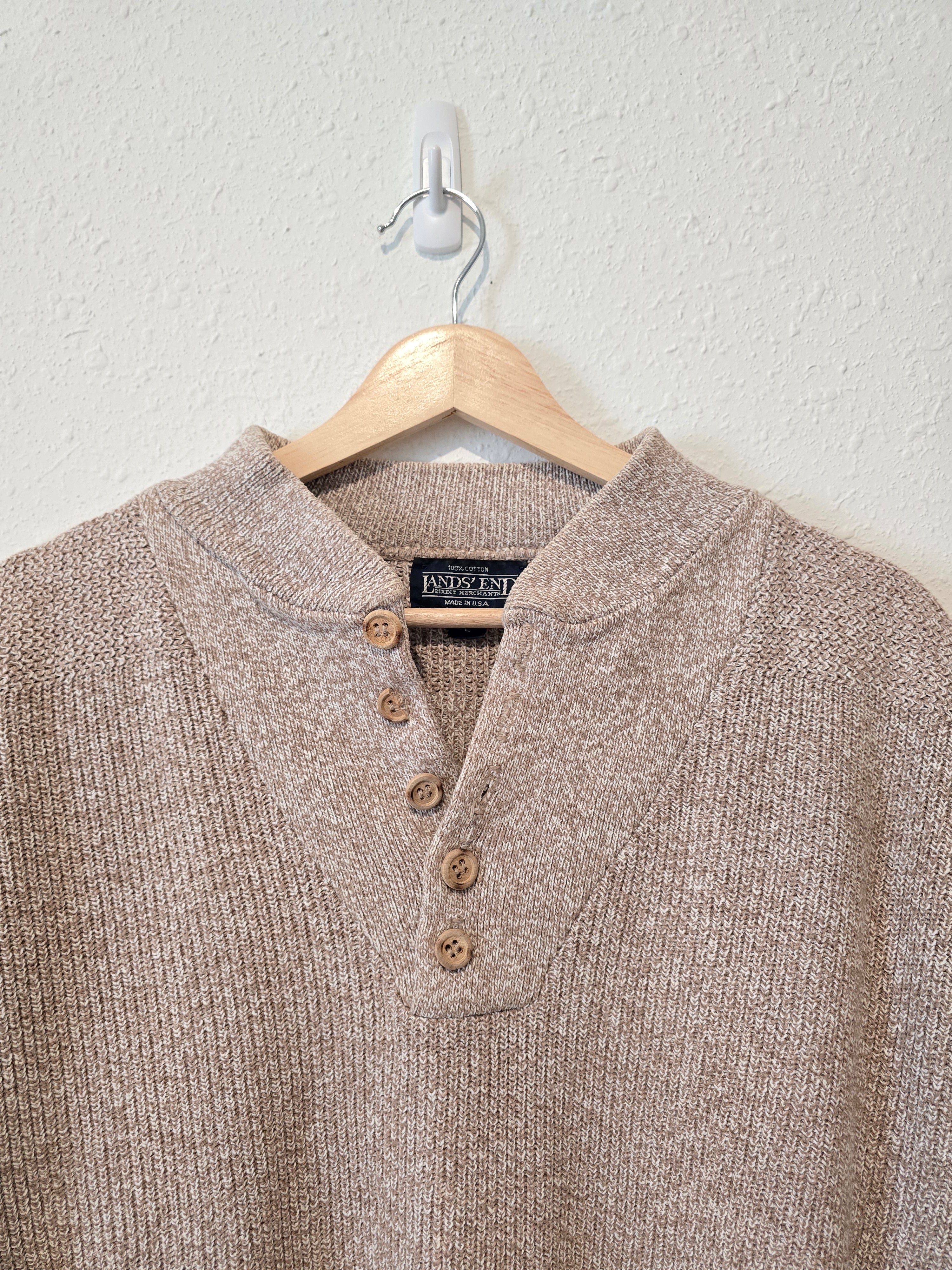 Vintage Lands End Henley Sweater (L)