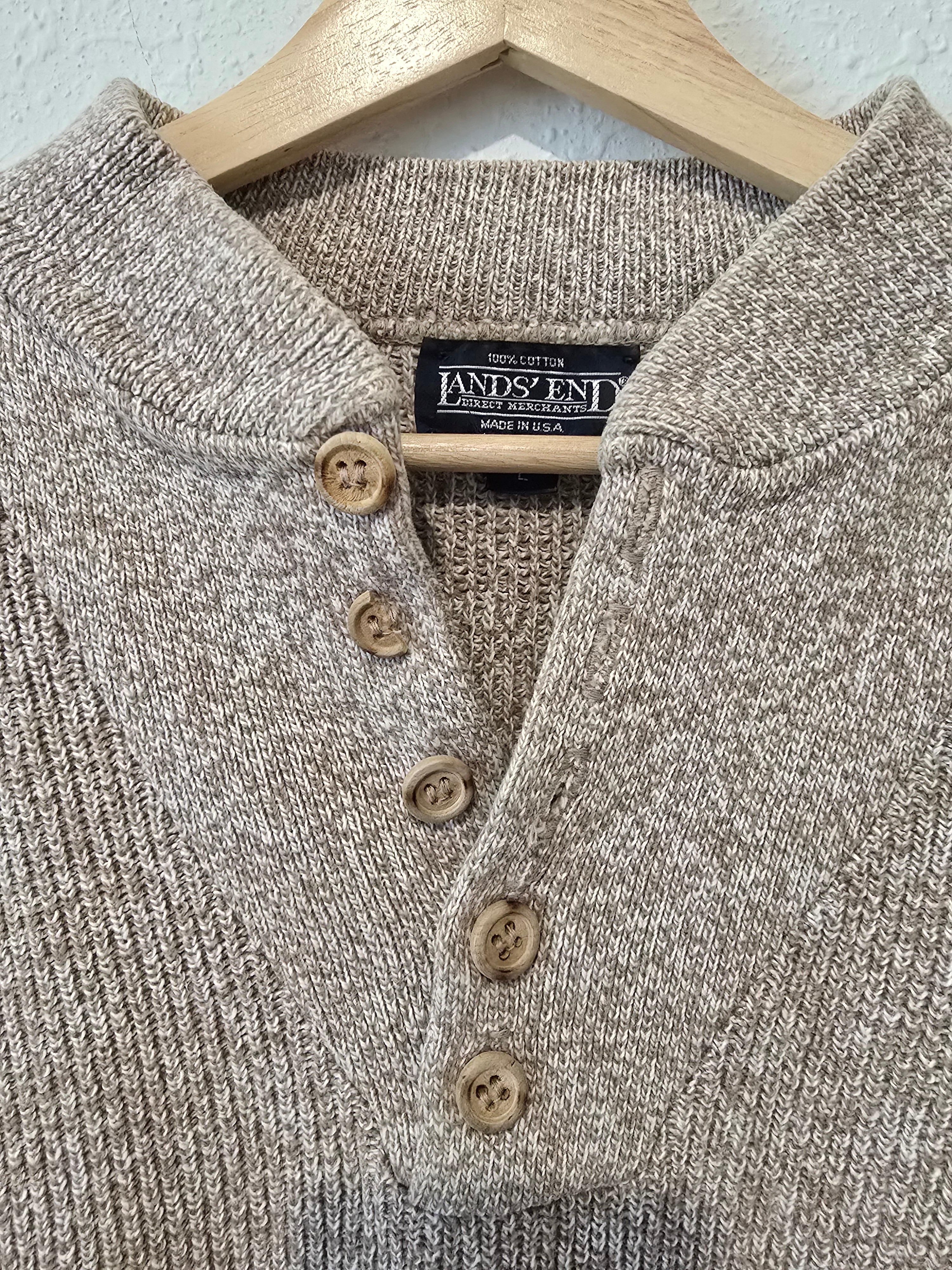 Vintage Lands End Henley Sweater (L)
