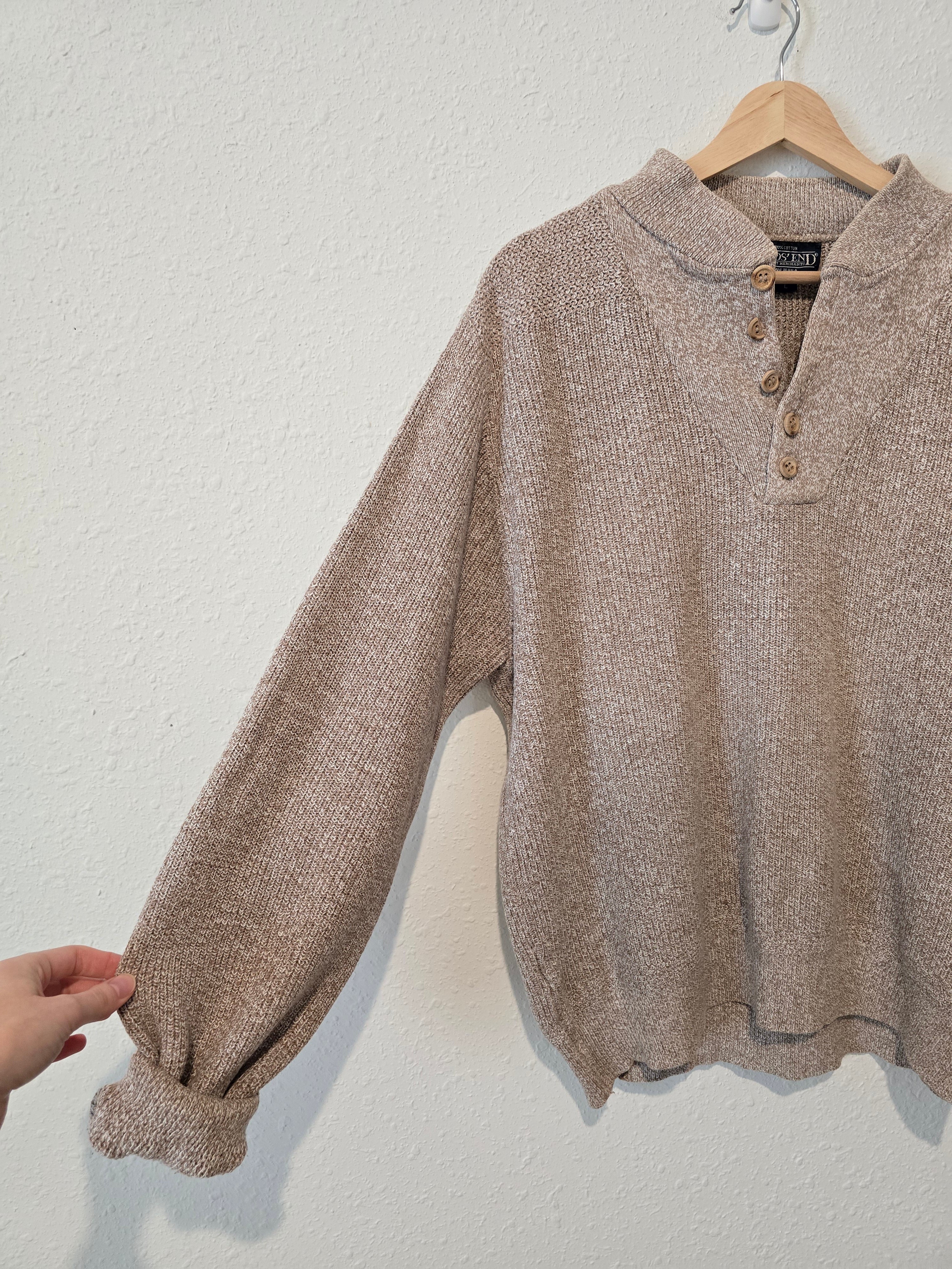 Vintage Lands End Henley Sweater (L)