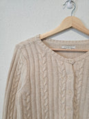 Oat Cable Knit Cropped Sweater (S)