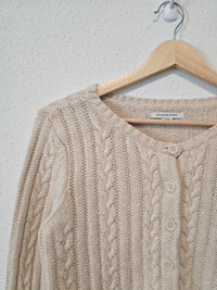 Oat Cable Knit Cropped Sweater (S)