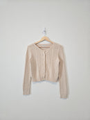 Oat Cable Knit Cropped Sweater (S)