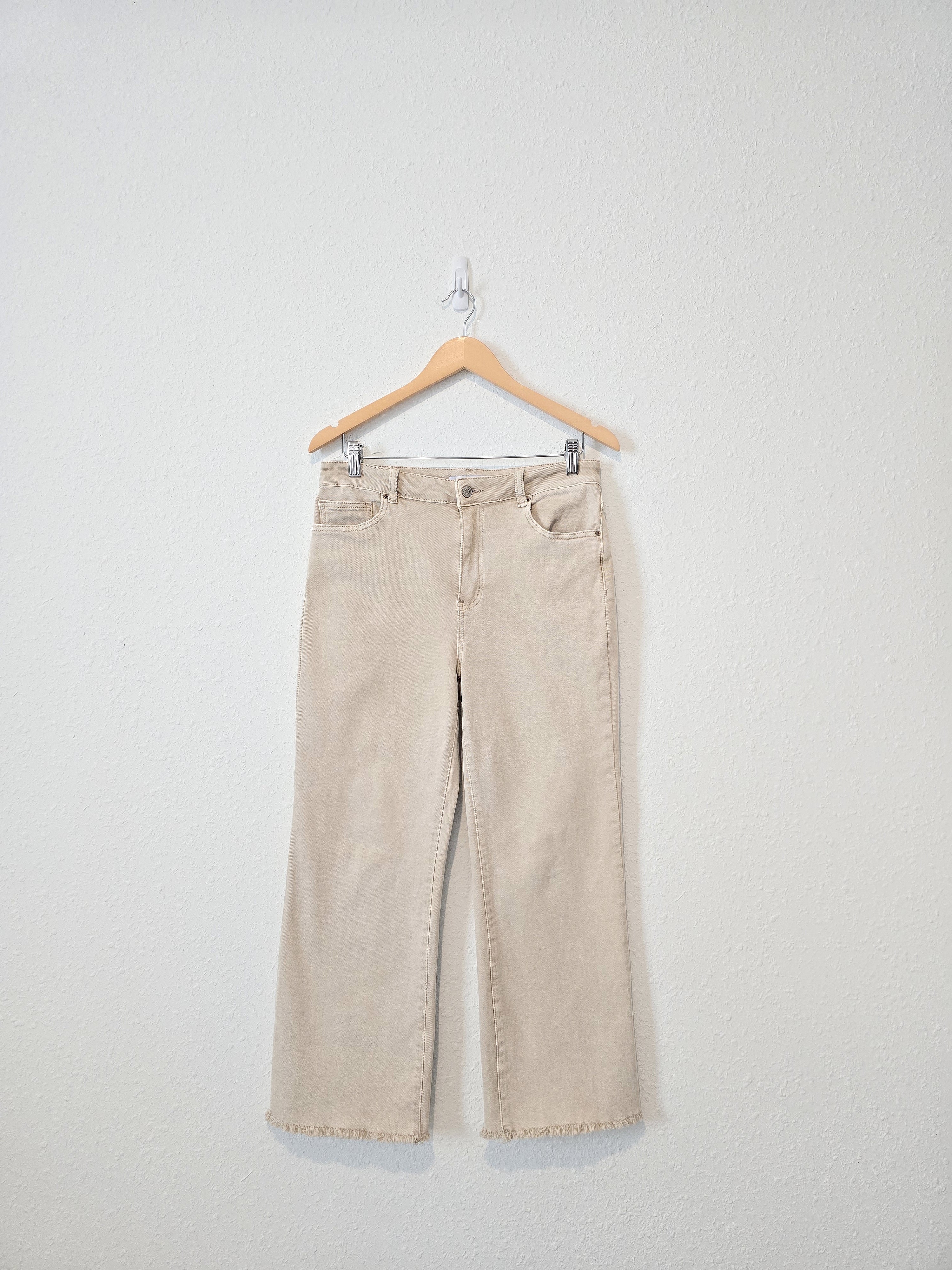 Zenana Neutral Wide Leg Jeans (L)