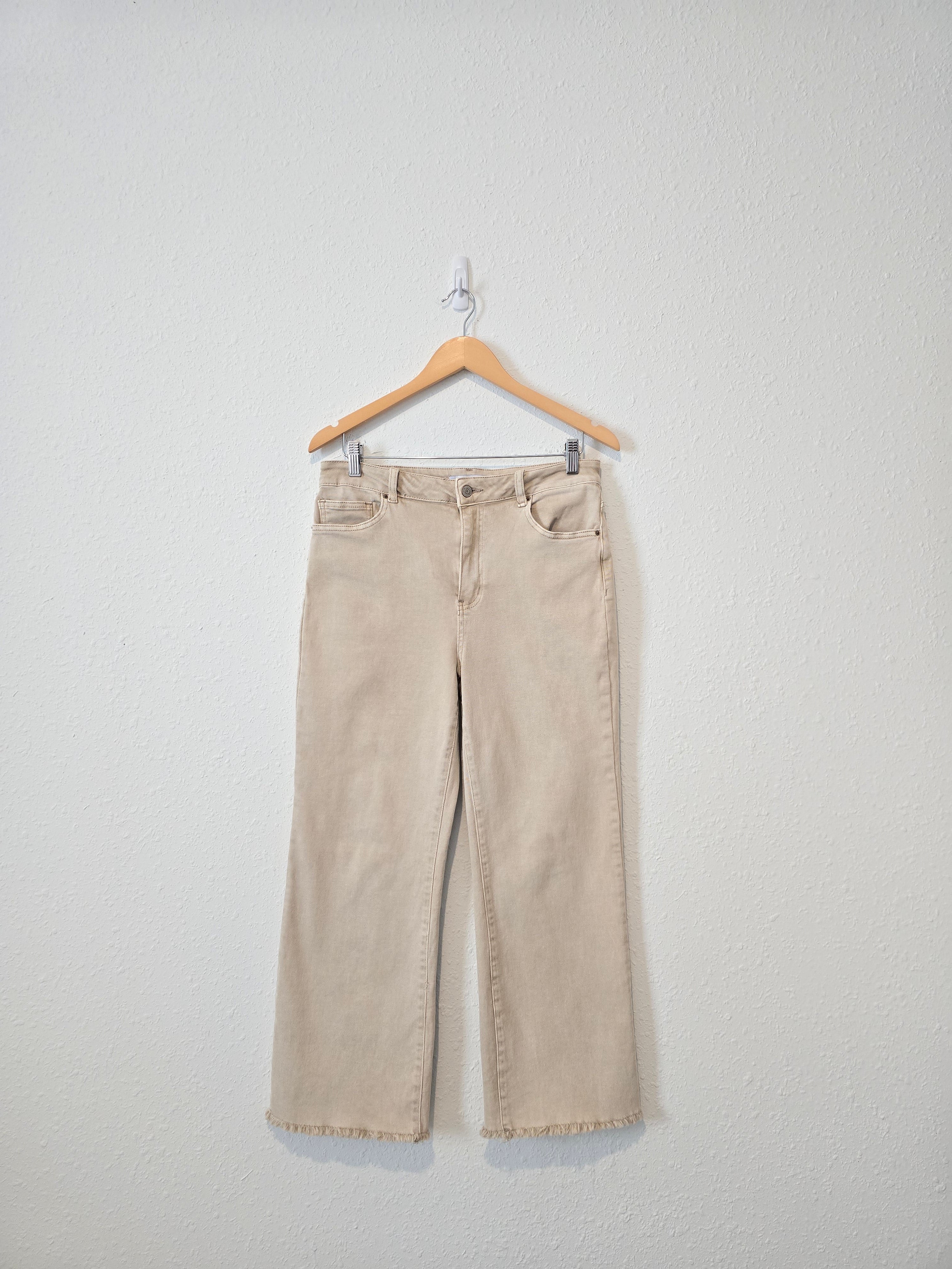 Zenana Neutral Wide Leg Jeans (L)