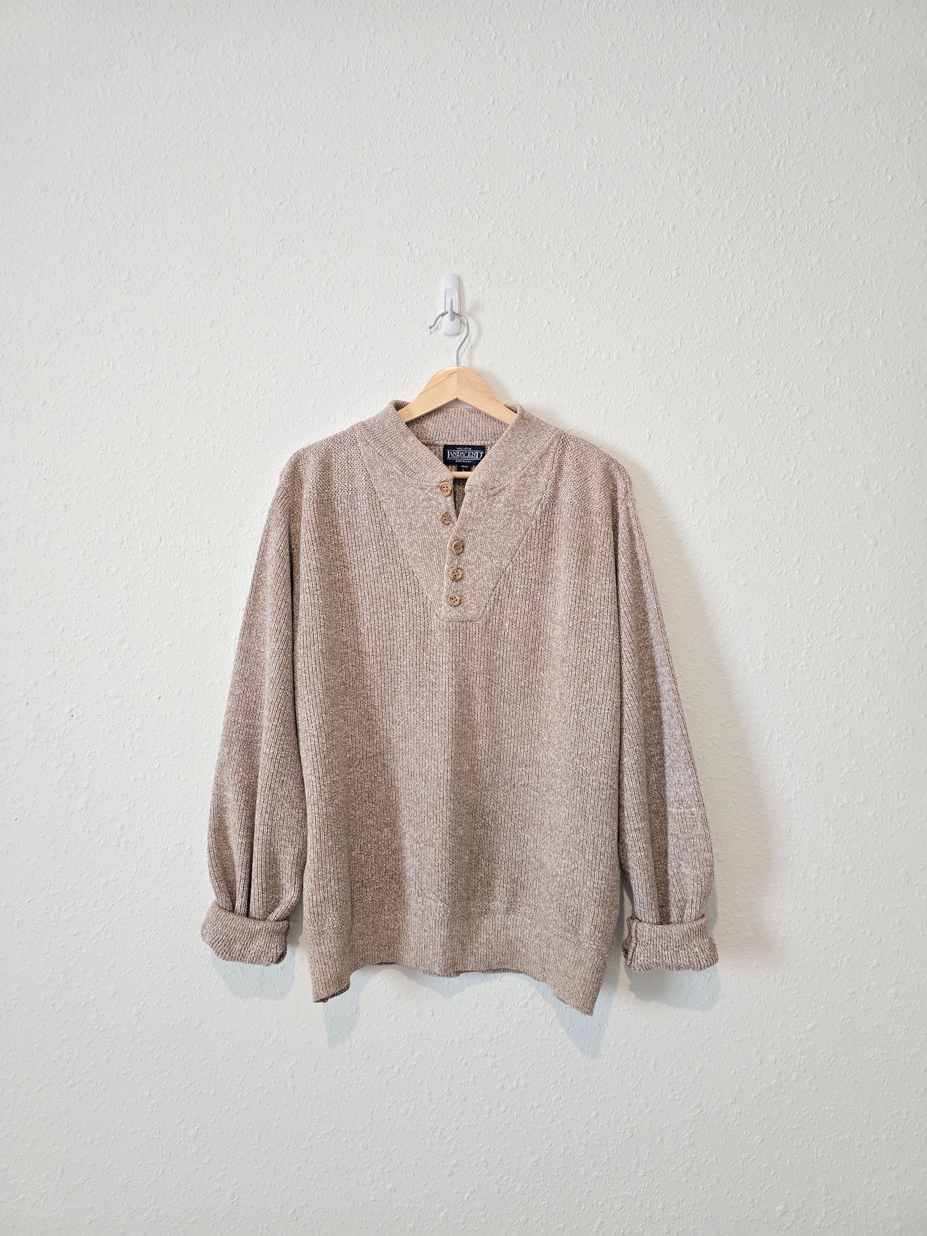 Vintage Lands End Henley Sweater (L)